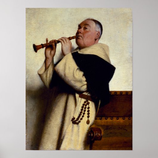 Poster Moine jouant à un Clarinet (Devant)