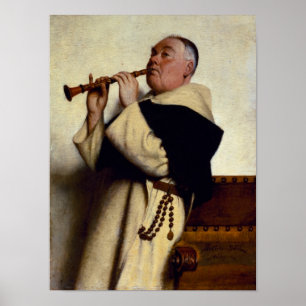 Poster Moine jouant une clarinette