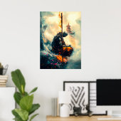 Poster Moine Zenfire – Le Chemin des Flammes Éternelles (Bureau à domicile)