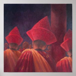 Poster Moines bouddhistes Bhoutan 2012