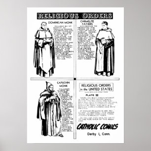 Poster Moines de Dominicain d'ordres religieux