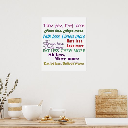 Poster Moins c'est Plus (Cuisine)