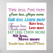 Poster Moins c'est Plus (Devant)