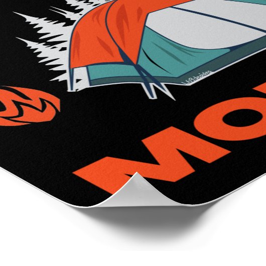 Poster MOINS DE CONFORT PLUS DE VIE séjour camping (Coin)