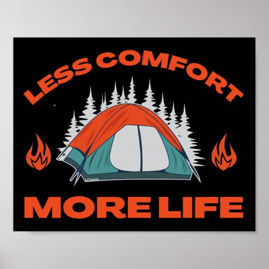 Poster MOINS DE CONFORT PLUS DE VIE séjour camping (Devant)