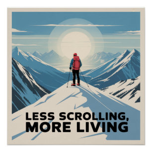 Poster Moins de défilement, Plus de vie