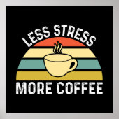 Poster Moins de stress Plus de café (Devant)
