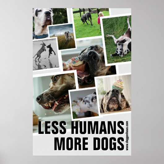 Poster Moins d'humains, plus de chiens (Devant)