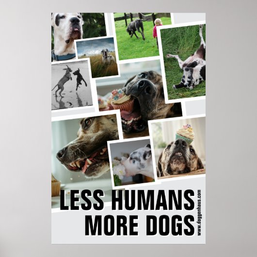 Poster Moins d'humains, plus de chiens (Devant)