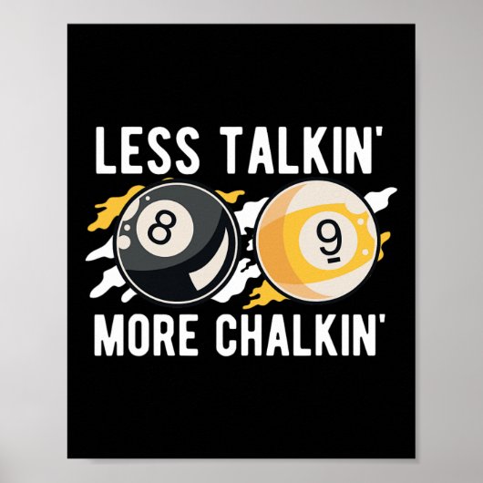 Poster Moins d'informations plus Chalkin' Pool Player Cue (Devant)