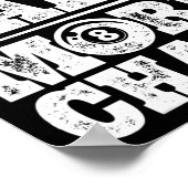 Poster Moins Parler Plus Chalk Funky Pool Billard Joueur  (Coin)