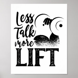 Poster Moins parler plus soulever musculation salle de sp