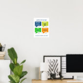 Poster Mois colorés de l'année d'apprentissage (Bureau à domicile)