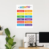 Poster Mois Colorés De L'Année Éducation (Bureau à domicile)