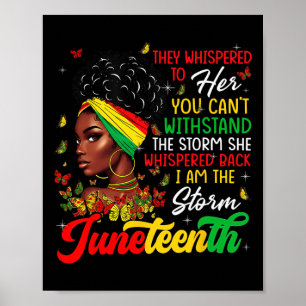 Poster Mois de la Juneteenth Fille Africaine Femme Afro J
