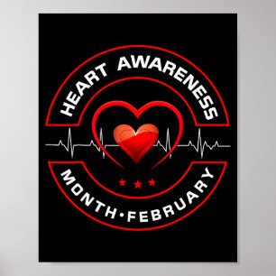 Poster Mois de la santé cardiaque février Santé cardiaque