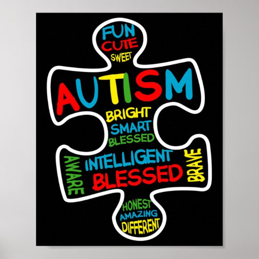 Poster Mois de la sensibilisation à l'autisme Pièce de pu (Devant)