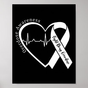 Poster Mois de la sensibilisation aux surdoses Cœur Ruban