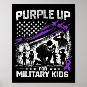 Poster Mois de l'enfant militaire Pourpre pour les enfant