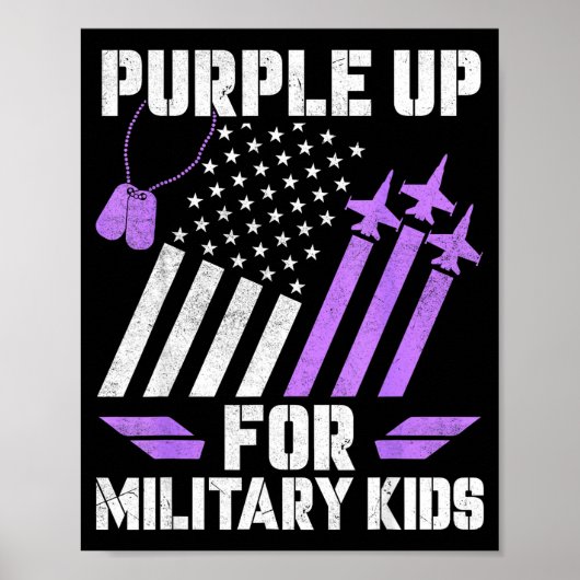 Poster Mois de l'enfant militaire violet pour militaire (Devant)