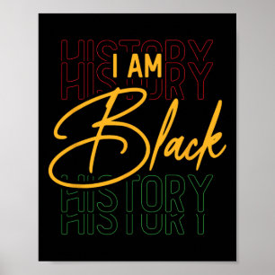 Poster Mois de l'histoire des Noirs Afro-Américain Je sui