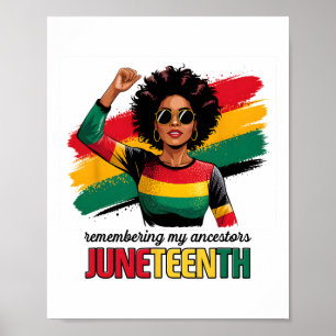 Poster Mois de l'histoire des Noirs Afro-Américain Junete