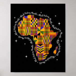 Poster Mois de l'histoire des Noirs Carte d'Afrique Color