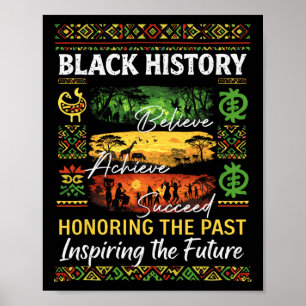 Poster Mois de l'histoire des Noirs Croire Réussir Réussi