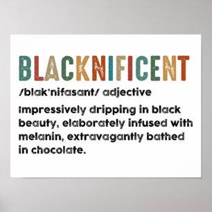 Poster Mois de l'histoire des Noirs Définition drôle Blac