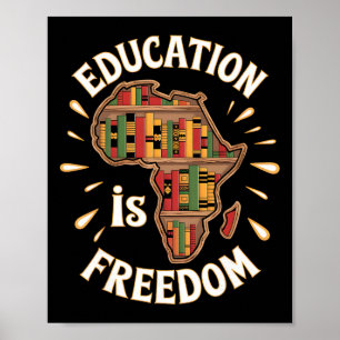 Poster Mois de l'histoire des Noirs Éducation Liberté Afr