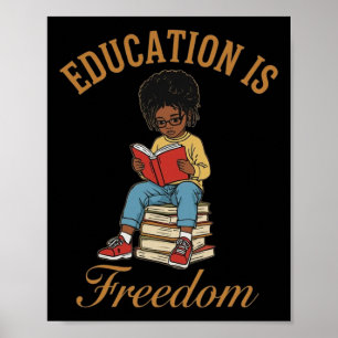 Poster Mois de l'histoire des Noirs Éducation Liberté Liv