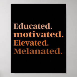 Poster Mois de l'histoire des Noirs Éduqué Motivé Élevé M