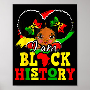 Poster Mois de l'histoire des Noirs Fille aux cheveux rel