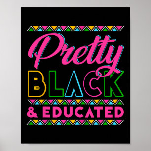 Poster Mois de l'histoire des Noirs Fille noire jolie et
