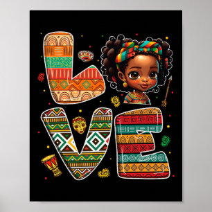 Poster Mois de l'histoire des Noirs Filles jeunes Africai