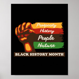 Poster Mois de l'histoire des Noirs Fist de fierté afro-a