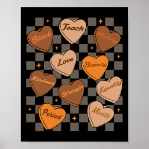 Poster Mois de l'histoire des Noirs Groovy J'enseigne l'h