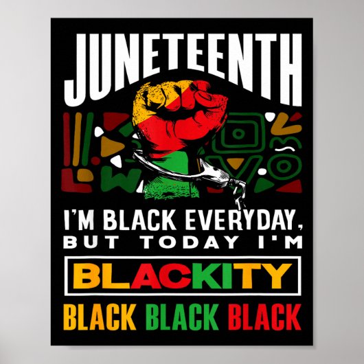 Poster Mois de l'histoire des Noirs Juneteenth Blackity (Devant)