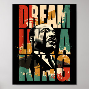 Poster mois de l'histoire des Noirs martin a un rêve luth