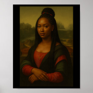 Poster Mois de l'histoire des Noirs Mona Lisa noire Afro-