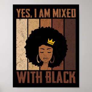 Poster Mois de l'histoire des Noirs Oui Je suis mélangé a