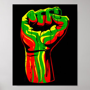 Poster Mois de l'histoire des Noirs Poing Premiers Hommes