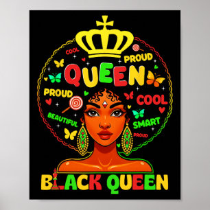 Poster Mois de l'histoire des Noirs Reine noire Afro Méla