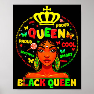 Poster Mois de l'histoire des Noirs Reine Noire Afro Méla