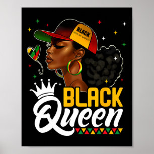 Poster Mois de l'histoire des Noirs Reine noire au chapea