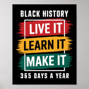 Poster Mois de l'histoire des Noirs Vivez-la Apprenez-la 
