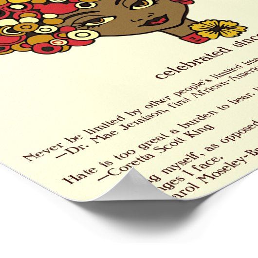 Poster Mois de l'histoire noire, belle femme rétro (Coin)