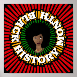 Poster Mois de l'histoire noire, rayons du soleil, femme