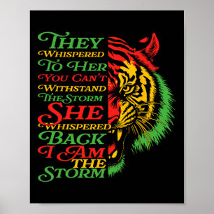Poster Mois De L'Histoire Noire Tigre Africain Coloré En