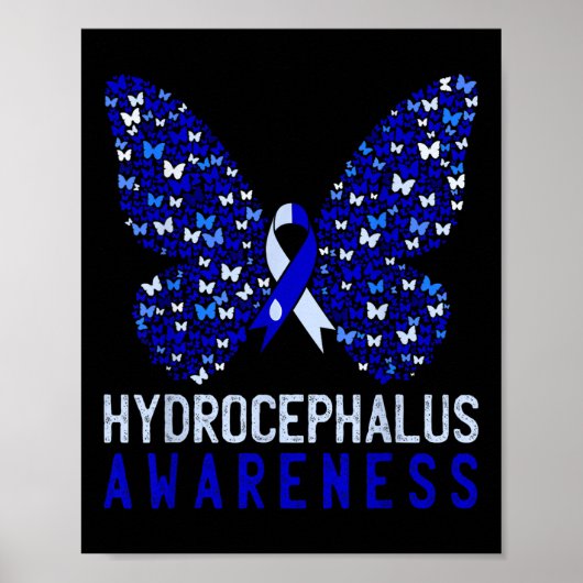 Poster Mois de sensibilisation à l'hydrocéphalie papillon (Devant)